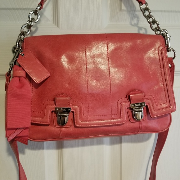 COACH POPPY Leather Push-lock Flap 17925 - Picture 1 of 8